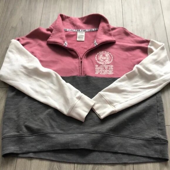 PINK Quarter Zip Sweater - Large - Picture 1 of 2